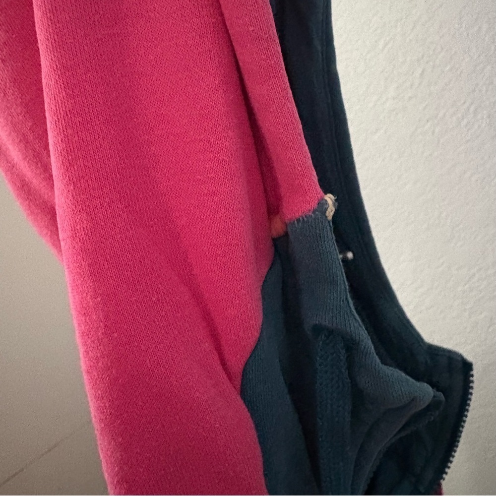 NIKE sz M DIY Fleece Hoodie FULL Zip Pink Blue Half Long Sleeve - Picture 10 of 11